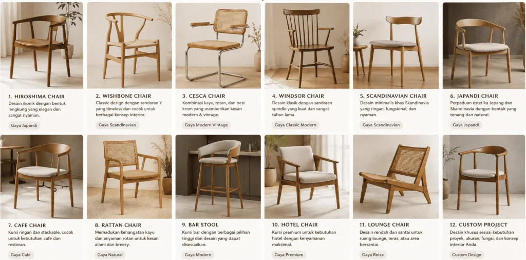pilihan model kursi jati custom produksi yusr furniture jepara