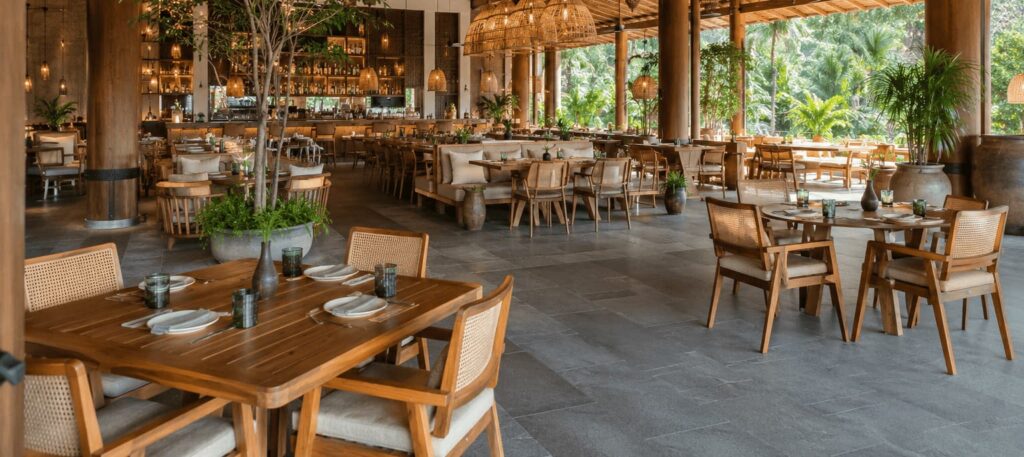 kursi dan meja makan untuk proyek restoran dan hotel