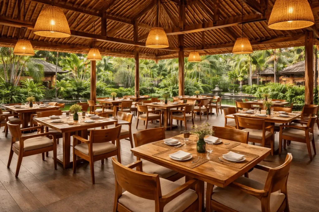 meja dan kursi makan untuk restoran, hotel, villa cafe dan hunian